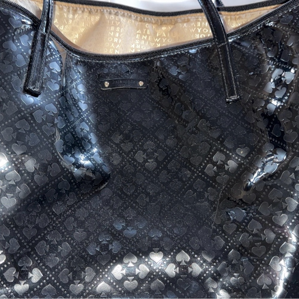 Kate spade ♠️ Black Patent Leather Tote Bag with wristlet  authentic